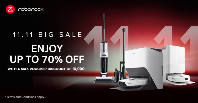 11.11 นี้ โปรแรงสุดคุ้ม Roborock ลดสูงสุดถึง 70% ถูกที่สุดในรอบปี