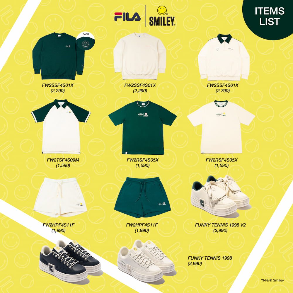 “FILA x Smiley®” คอลแลปส์คอลเลคชั่นพิเศษเอาใจสายสตรีท แมตช์ลุคความรู้สึกสนุกสนานได้ทุกวัน ที่ Shop FILA ทั่วประเทศ